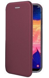 Кожени калъфи Кожени калъфи за Samsung  Луксозен кожен калъф тефтер ултра тънък Wallet FLEXI и стойка за Samsung Galaxy A10 A105F бордо 